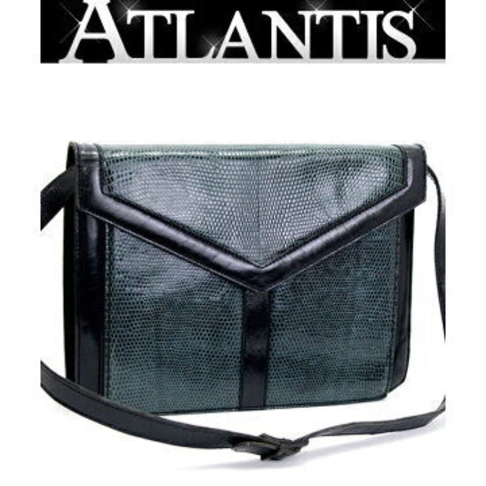 Saint Laurent Lizard Yves Hobo Bag Blue Shoulder - Picture 2 of 6